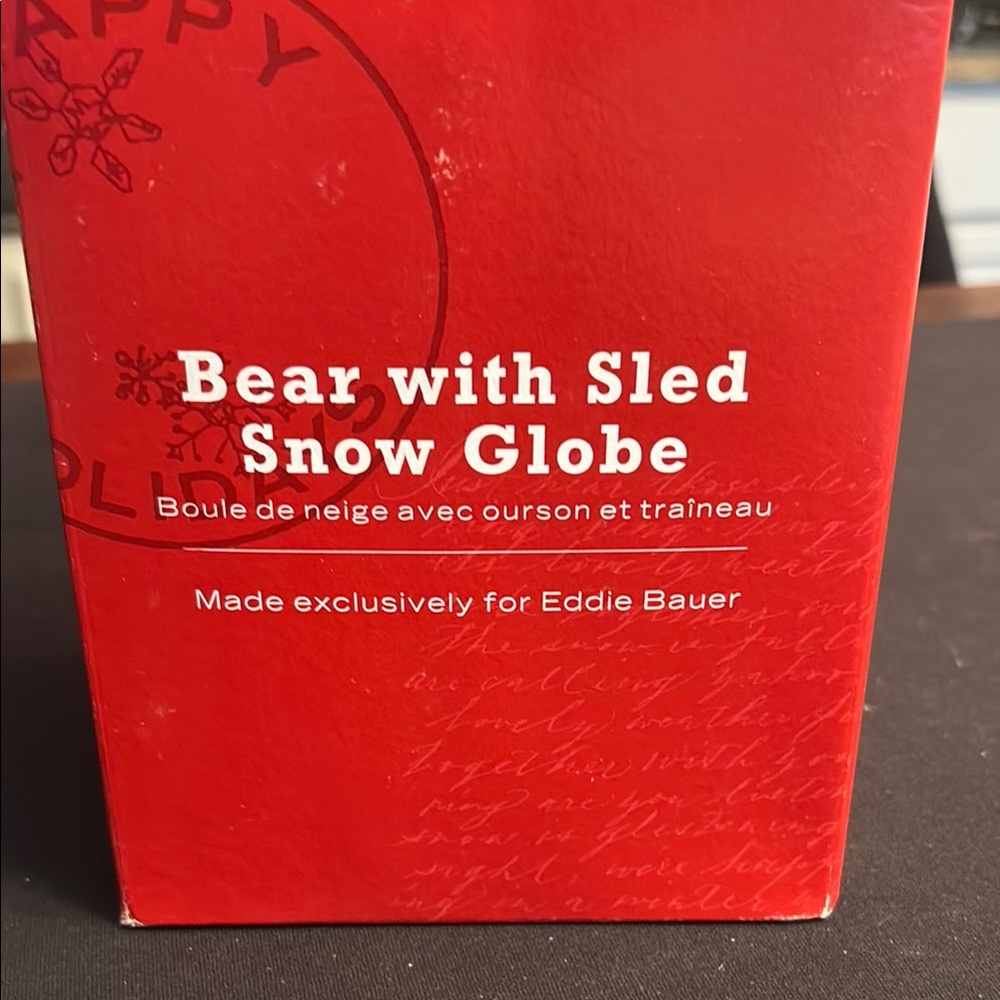 Eddie Bauer Red Bear with Sled Globe